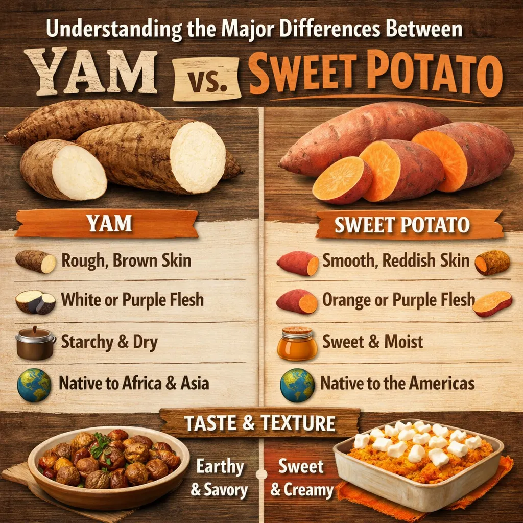 Understanding the major differences between Yam and Sweet Potato