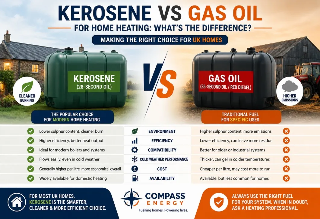 Kerosene vs Gas Oil for Home Heating: What’s the Difference?