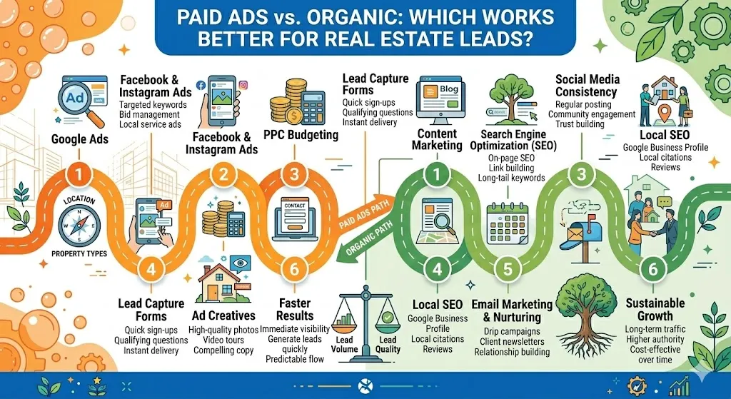 Paid Ads vs Organic: Which Works Better for Real Estate Leads? Featured Image